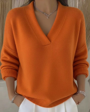 OFFERTA LAMPO - Maglione con scollo a V in maglia comodo