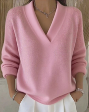 OFFERTA LAMPO - Maglione con scollo a V in maglia comodo