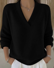 OFFERTA LAMPO - Maglione con scollo a V in maglia comodo